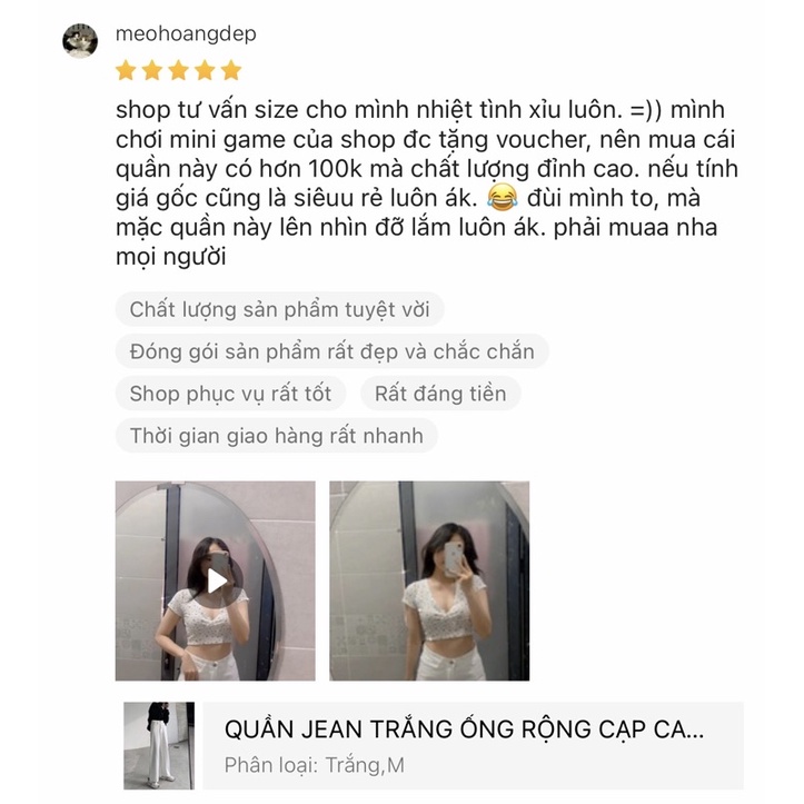 QUẦN JEAN TRẮNG ỐNG RỘNG CẠP CAO - SWAGGI -  HÌNH CHỤP THẬT | BigBuy360 - bigbuy360.vn