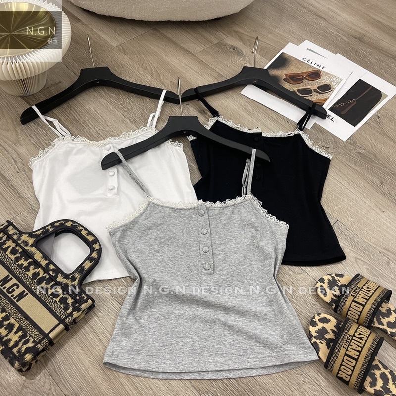 Áo hai dây cúc bọc