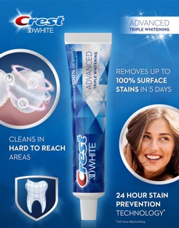 KEM ĐÁNH RĂNG CREST3D WHITE ADVANCED TRIPLE WHITENING