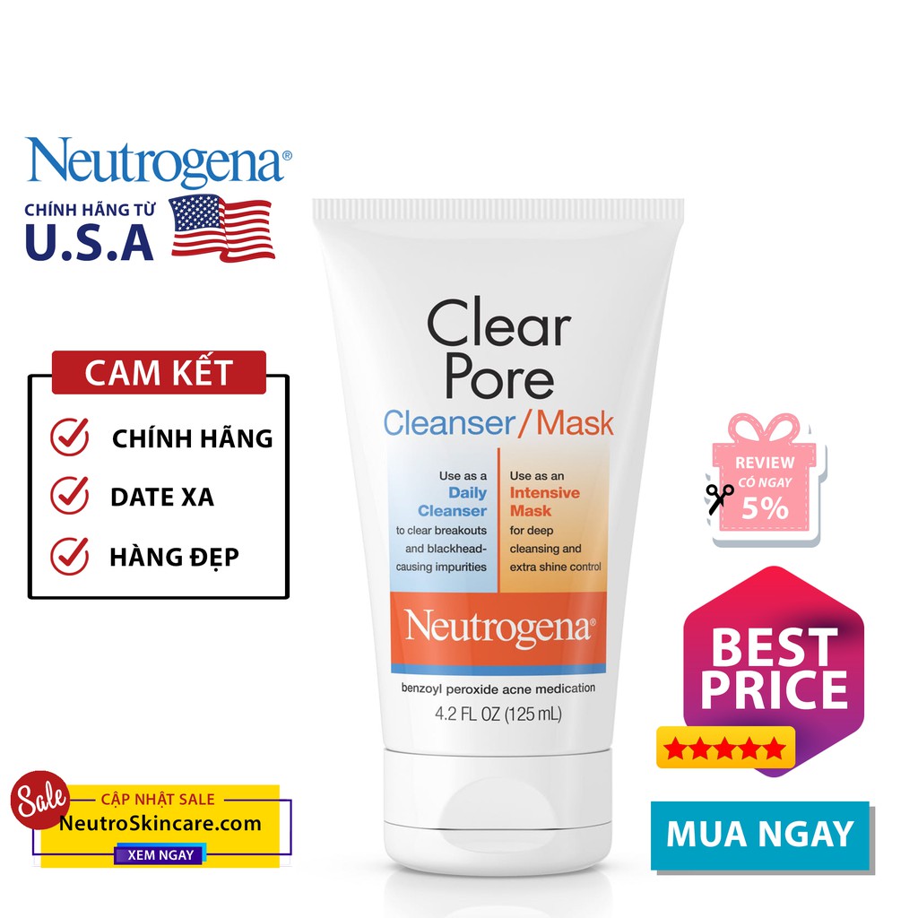 Sữa rửa mặt Neutrogena Clear Pore Cleanser-Mask