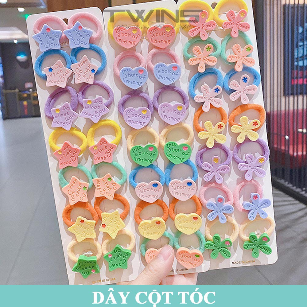 Set 10 dây cột tóc, buộc tóc SD111 nơ dễ thương, cute, xinh đẹp phong cách Hàn Quốc làm phụ kiện tóc cho bé gái