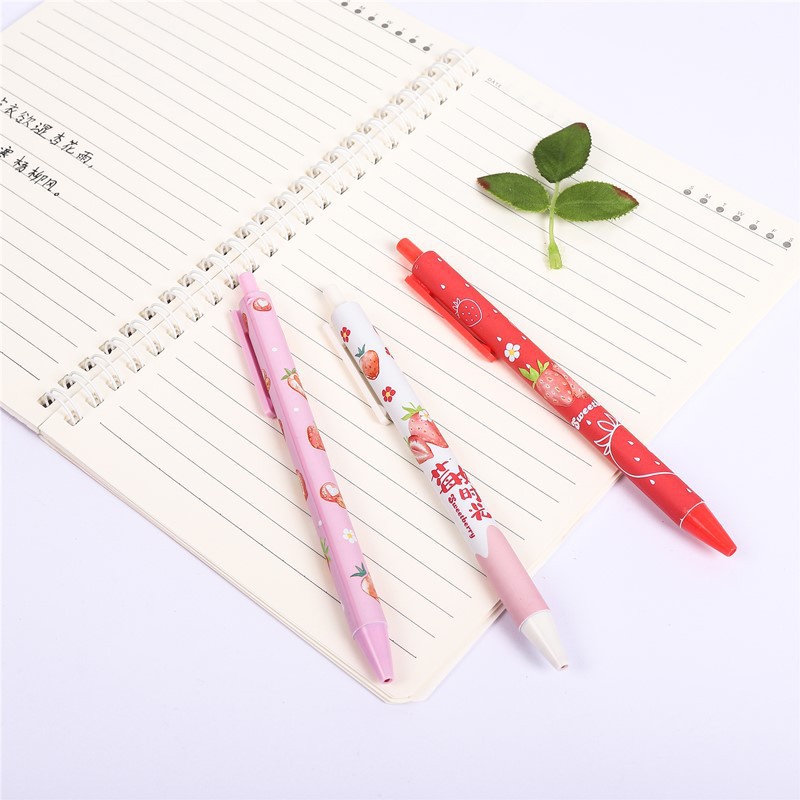 1 Bút Mực Nước Ngòi 0.5mm Hình Quả Dâu Tây Dễ Thương