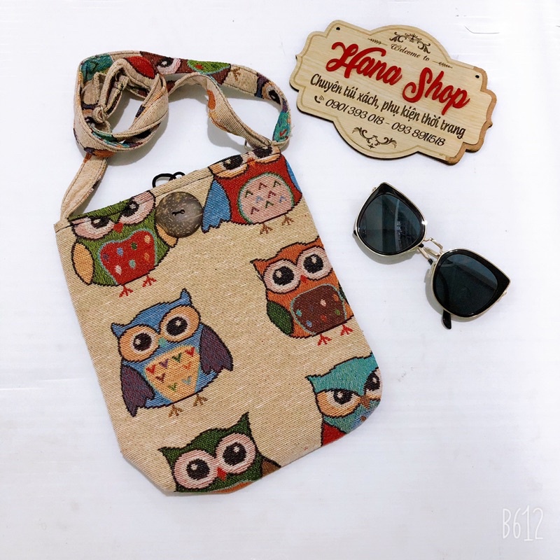 Túi đeo chéo thổ cẩm cúc dừa trung