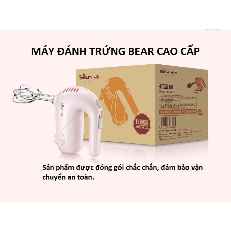 Máy đánh trứng cầm tay Bear cao cấp - Hàng chính hãng - Bảo hành toàn quốc