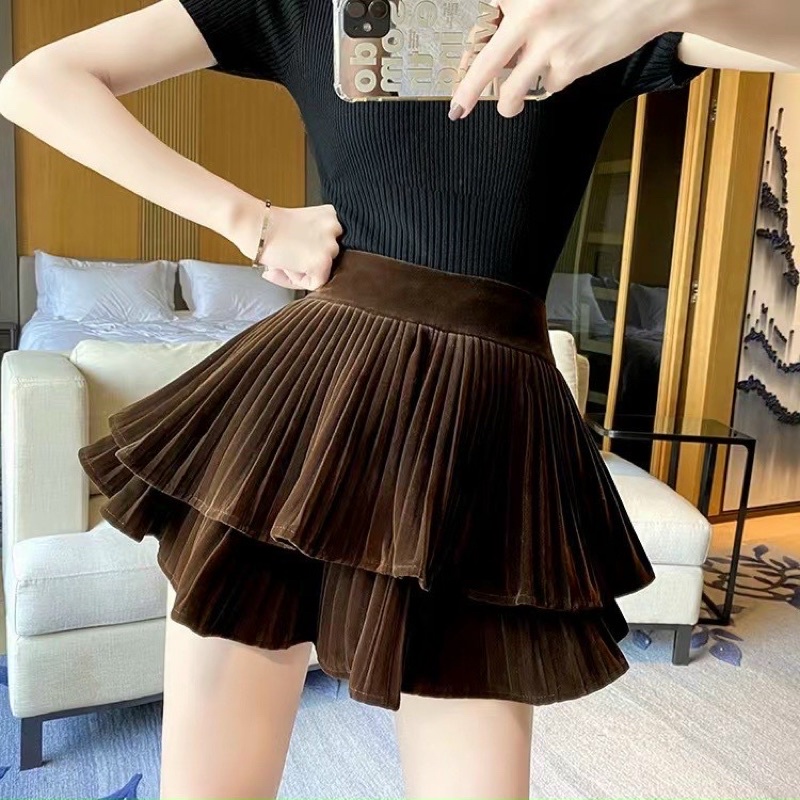 Chân váy nhung 2 tầng hot