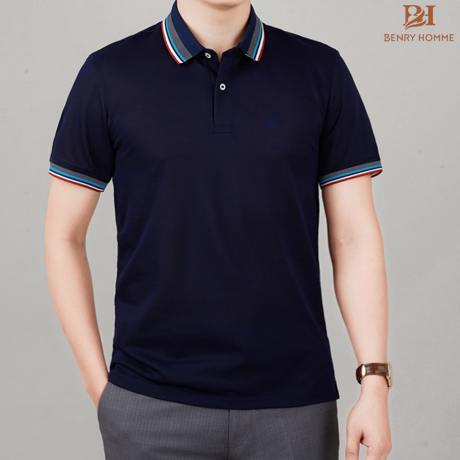 Áo Polo nam đẹp Benry Homme, Chất liệu vải từ gỗ tuyết tùng, Bền, Thoáng mát, chống bai phom PL2833