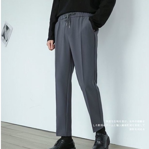 Quần baggy nam cạp chun co giãn Unisex, quần âu chun nam phong cách Ulzzang