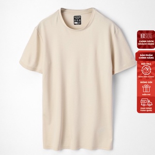 | Satoshi | Áo thun nam SATS41 trơn cổ tròn tay ngắn chất liệu cotton USA premium màu da/be/begie thấm hút mồ hô