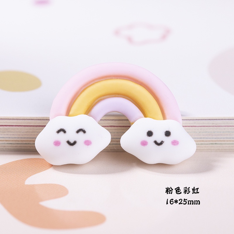 [Còn Hàng] Kẹp Tóc Trang Trí Điện Thoại Bằng Resin Hình Cầu Vồng Ngôi Sao Hoạt Hình Dễ Thương [Giao Hàng Nhanh]