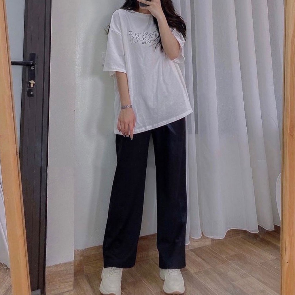 Quần tây ống rộng nữ lưng cao 100cm - Style ULZZANG Hàn Quốc - Vải Cát Hàn - Hack dáng mọi phong cách - Mix đồ cực xinh