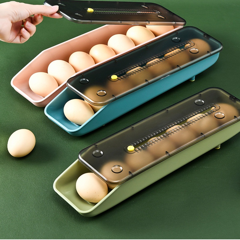 Hộp Đựng Trứng Có Thể Trượt Tiện Dụng Cho Tủ Lạnh