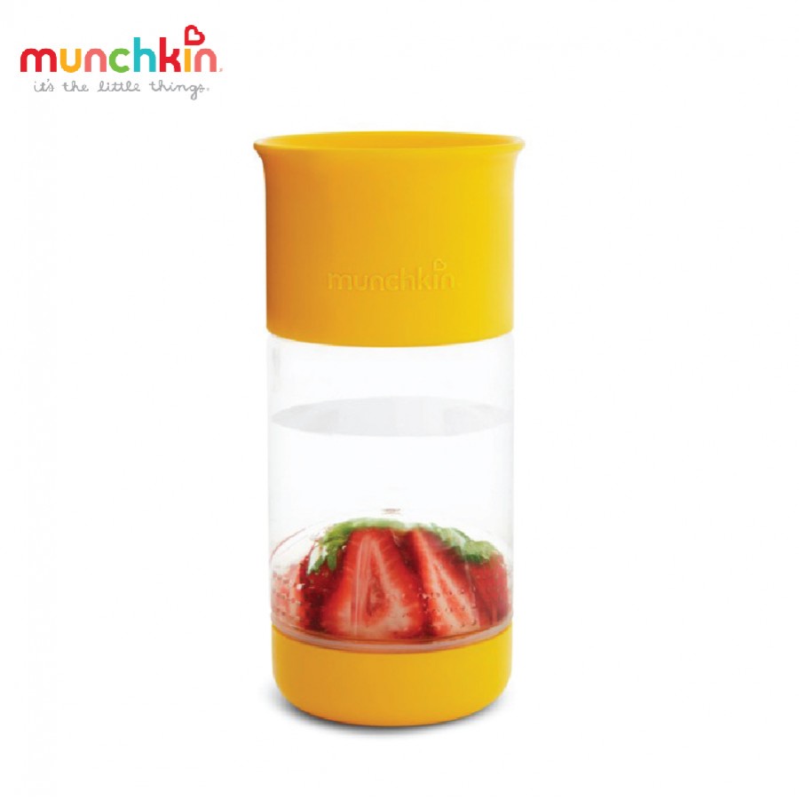 Cốc Uống Nước 360 Độ Munchkin Cho Bé Chống Đổ Có Ngăn Ép Trái Cây ( 414ML )