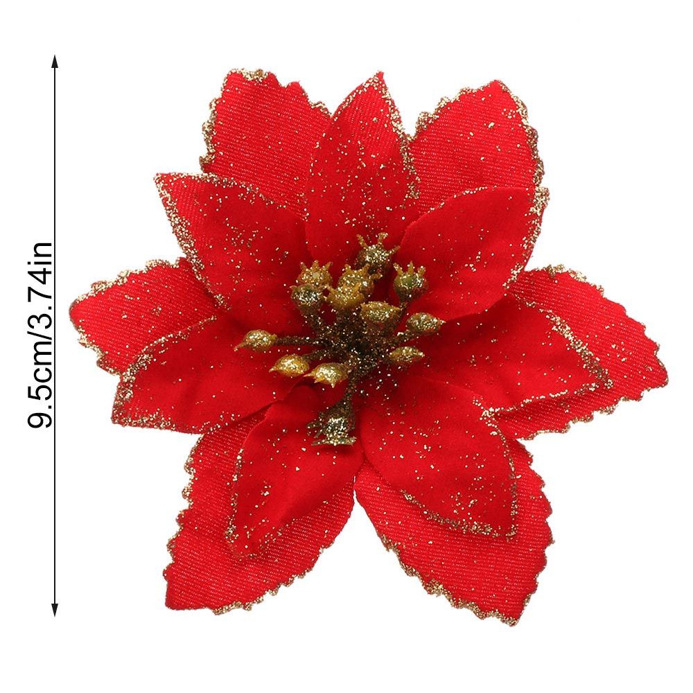 Hoa nhân tạo bằng nhựa nhiều màu sắc nổi bật trang trí cây thông giáng sinh năm mới