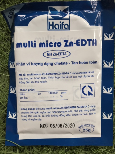 Phân bón Haifa vi lương Kẽm chelate 25gr, Áo giáp kẽm cho cây trồng