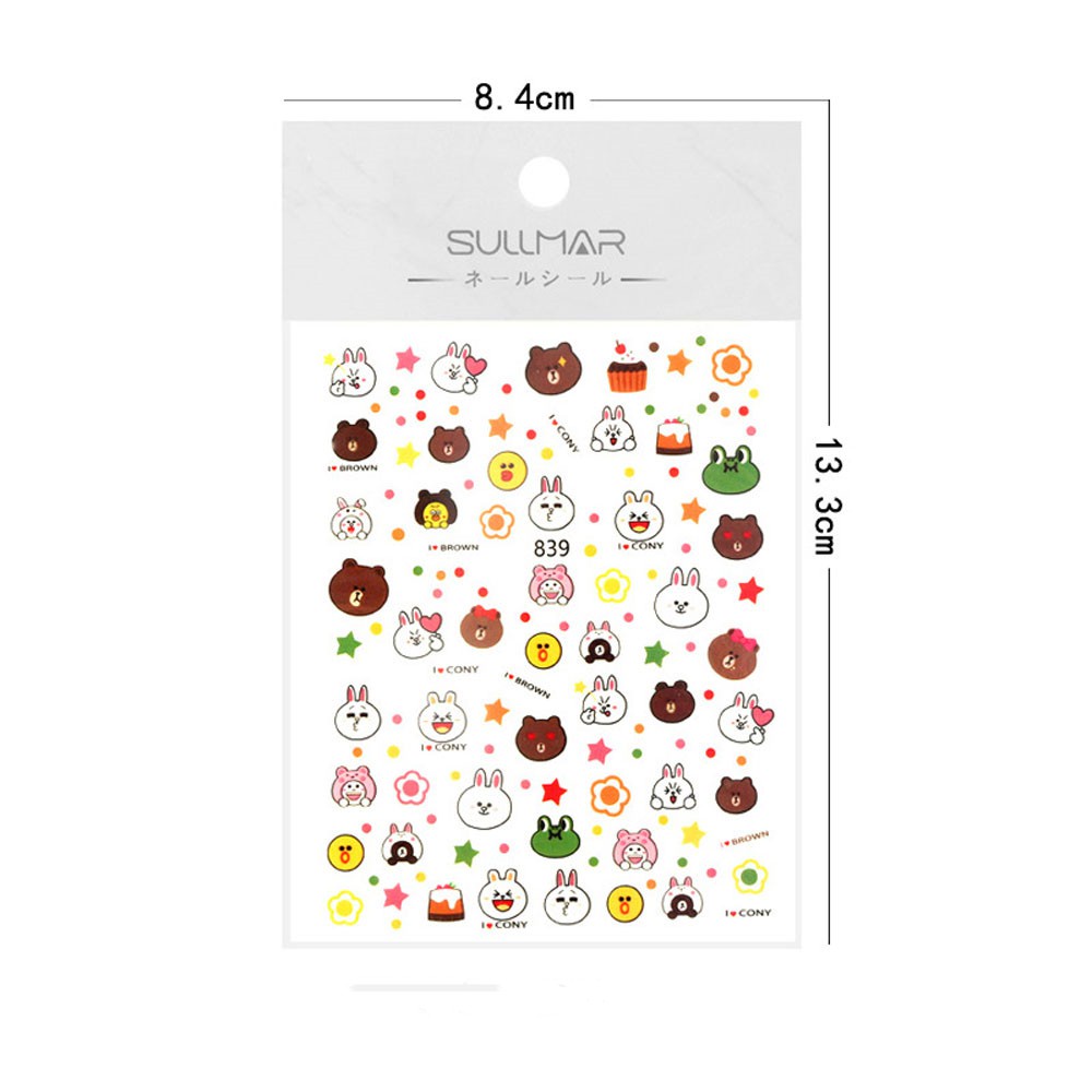 [Hàng mới về] Miếng dán móng trang trí kiểu dáng hoạt hình dễ thương DIY