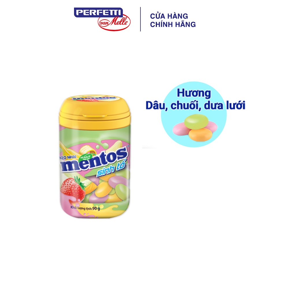 Kẹo Nhai Mentos Sinh Tố Hương Dâu, Chuối, Dưa Lưới (Hộp 6 Hũ)