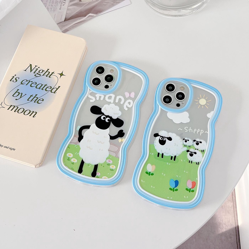 Ốp Điện Thoại Tpu Mềm Trong Suốt Chống Sốc Chống Rơi Họa Tiết Cừu Hoạt Hình Cho iPhone 11 12 13 pro max xr x xsmax