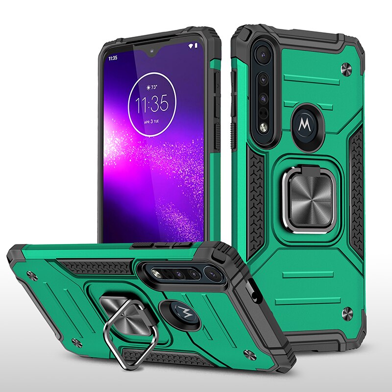 Ốp Điện Thoại Kiểu Giáp Chống Sốc Kèm Giá Đỡ Nhẫn Từ Tính Gắn Xe Hơi Cho Motorola Moto G8 Plus G8 Play G 8 + 8play