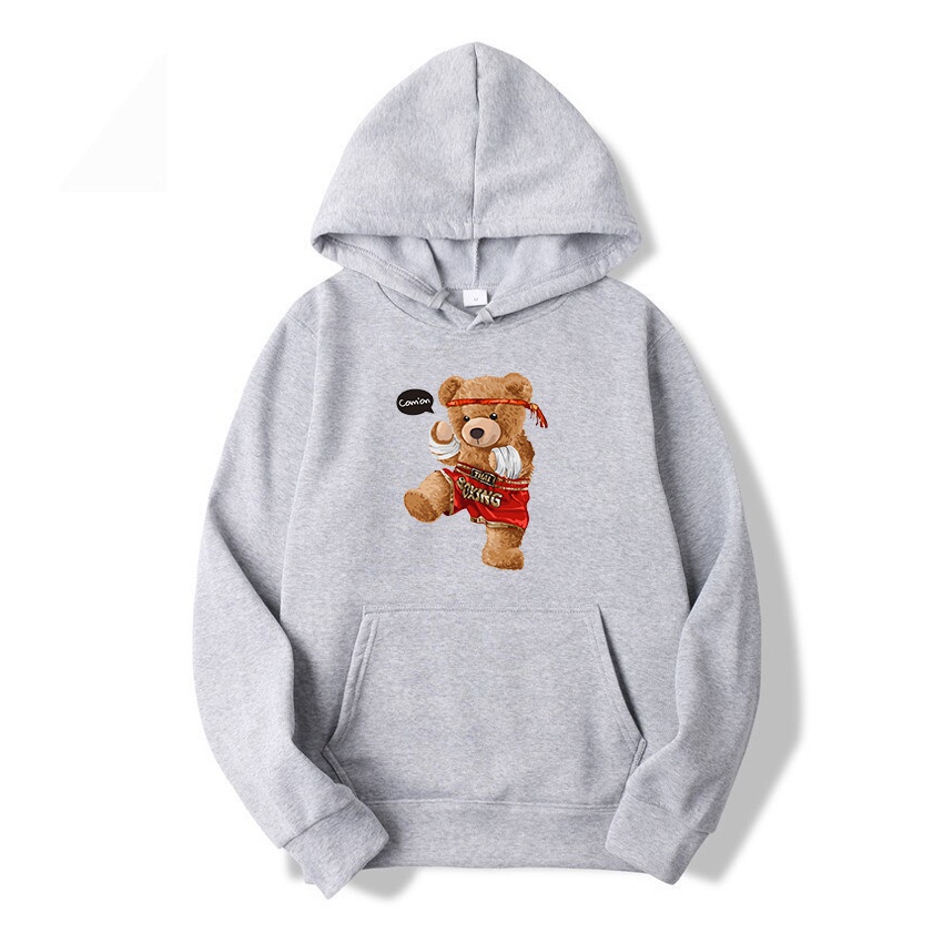 Áo Hoodie nam nữ hình in Gấu chất lượng, chất nỉ bông dày dặn William - DS201