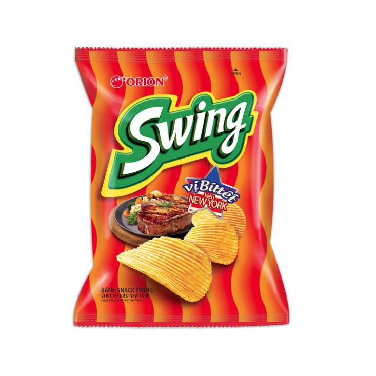 Bánh Snack Swing Vị Bò Bít Tết, Gà Teriyaki, Bò Nướng Tiêu Đen Bịch 36 - 63g