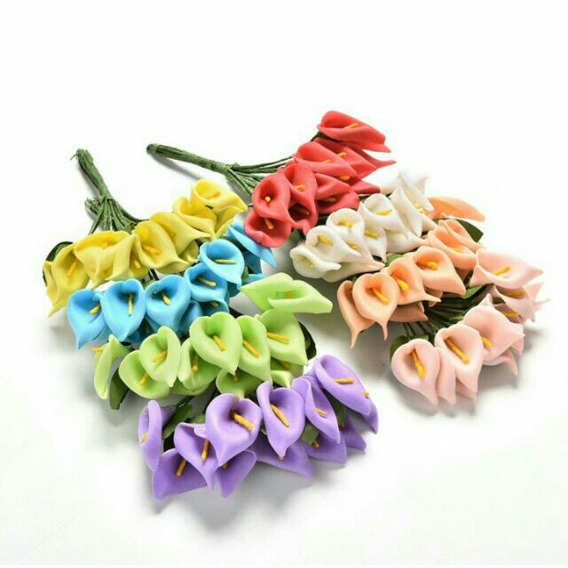 Set 12 hoa Calla lily (Arum) mút xốp - Nguyên liệu làm thiệp, trang trí handmade