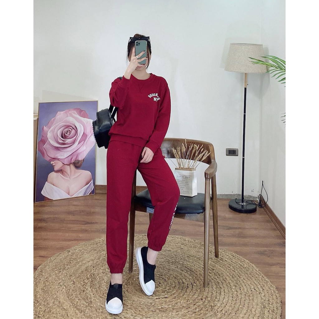 [SẢN PHẨM ĐƯỢC TRỢ GIÁ] Bộ nỉ nữ da cá Brooklyn chất siêu đẹp.