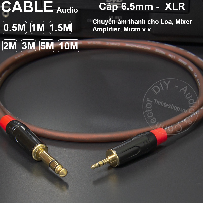 Dây 3.5 ly sang 6.5 ly DIY 0.5M đến 10M - Cáp 3.5mm ra 6.5mm stereo