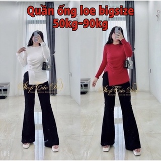 Quần ống loe cạp cao - quần tây ống loe - Shop Táo Đỏ Bigsize