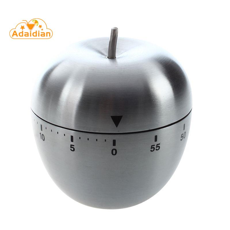 Đồng hồ đếm ngược thời gian nấu ăn 60 phút hình quả táo bằng thép không gỉ