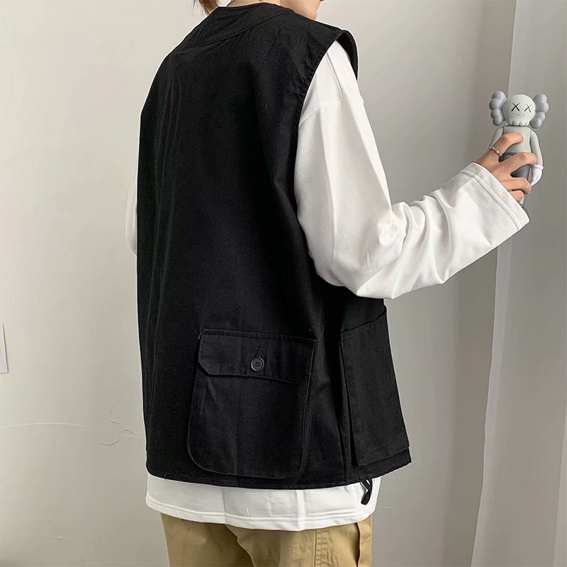áo vest thời trang unisex áo gile bông áo vest nữ from rộng trẻ tuổi tank tóp nam phong cách Hàn Quốc xe tăng chất đũi cao cấp