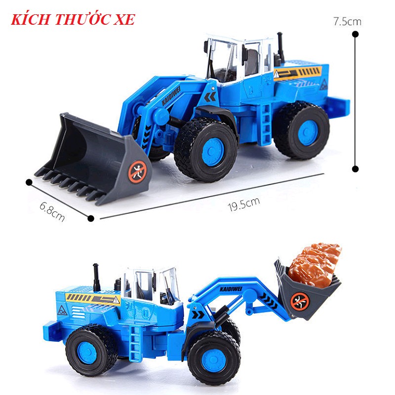 Xe xúc đất đồ chơi trẻ em bằng hợp kim và nhựa xe mô hình tỉ lệ 1:50