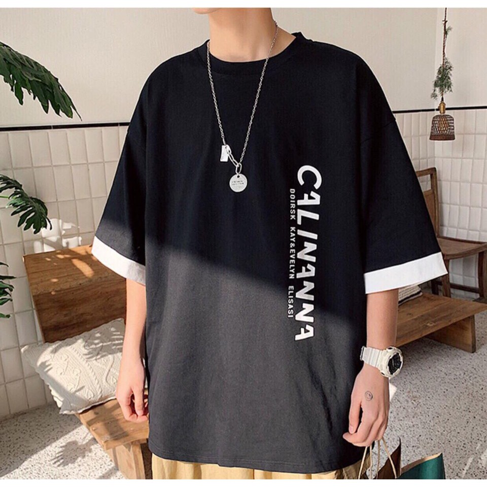 Áo thun tay lỡ form rộng - phông nam nữ cotton oversize - T shirt phối tay Cali - 2N Unisex