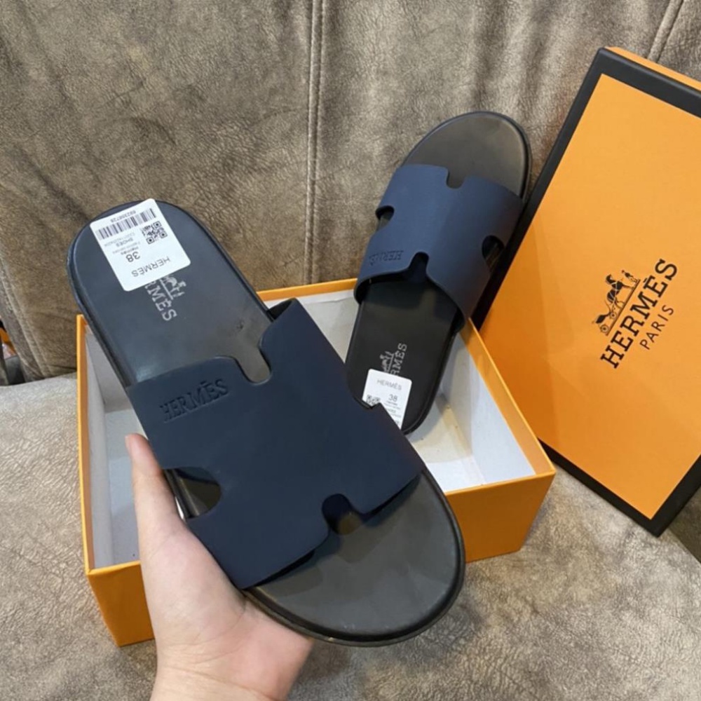 Dép HM Nam . Dép Quai Ngang HM Chất Liệu Da Bò Xuất Sịn 100% Phong Cách Sang Trọng Trẻ Trung DT Fashion Menwear