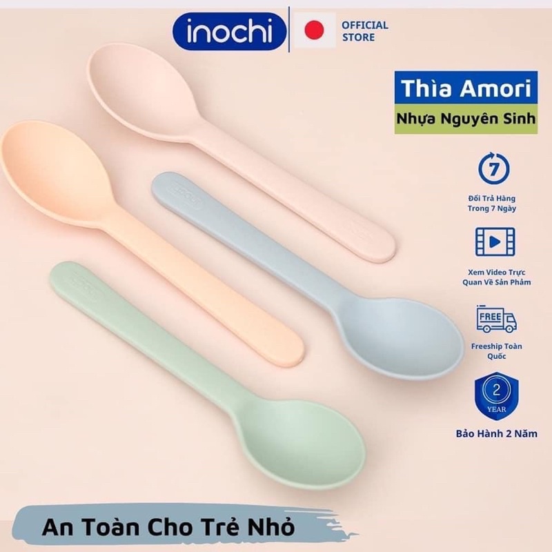 Set 4 thìa ăn dặm inochi Nhật Bản cho bé từ 6m+