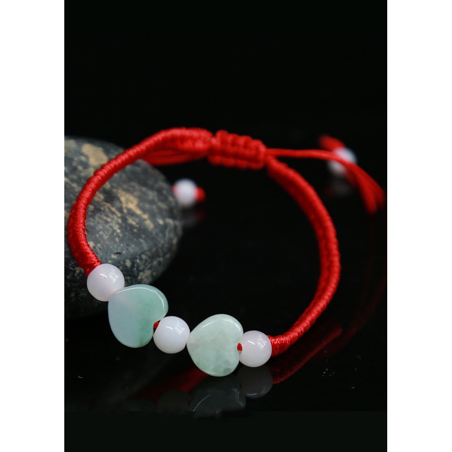 Vòng chỉ đỏ đính ngọc tự nhiên CD (Chọn mẫu)