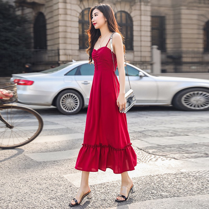 [Có sẵn size M] Đầm 2 dây hở lưng siêu sexy sang chảnh hàng loại 1 | BigBuy360 - bigbuy360.vn