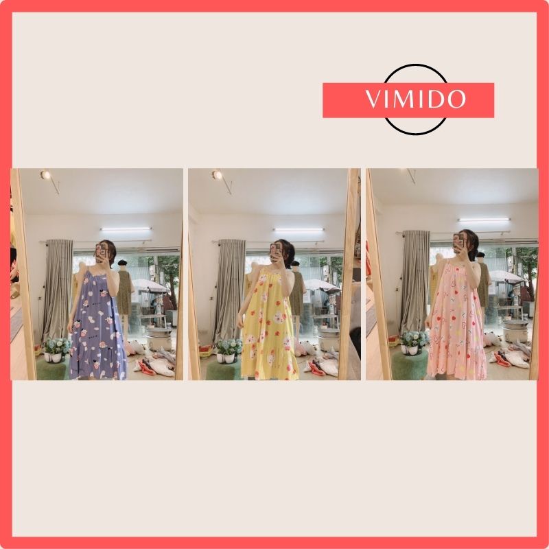 Váy hai dây bầu đẹp lụa lanh thái váy hai dây đi biển thoải mái dáng dài mặc nhà bản to kiểu váy  quyến rũ VV1 VIMIDO | BigBuy360 - bigbuy360.vn
