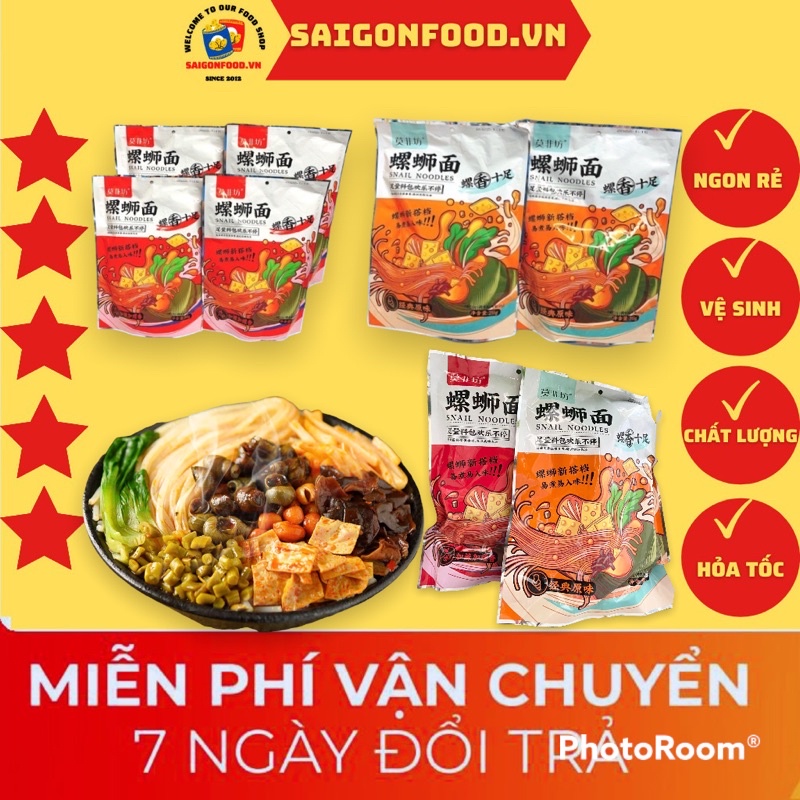 [SẴN] Bún Ốc Liễu Châu Mẫu Mới - Bún Ốc Cay Snail Noodles 2 Vị Thơm Ngon Bổ Rẻ Gói 260gr, Nước Dùng Đậm Đà Ăn Là Ghiền