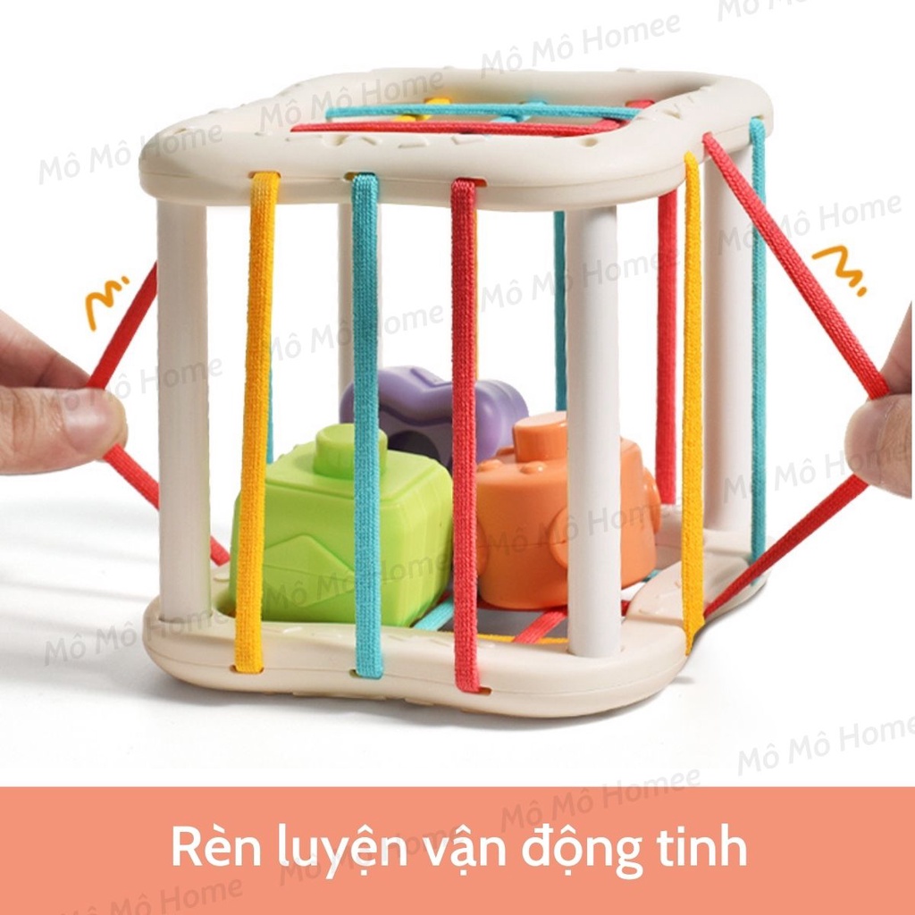 Đồ Chơi Thả Hình Khối, Hộp SENSORY Đồ chơi phát triển Đa Giác Quan cho bé