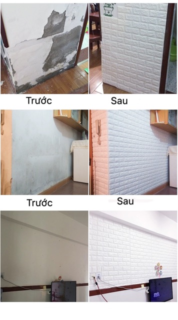 Xốp dán tường 3D [Xả kho] Tường đẹp theo ý bạn,sẵn keo,dễ dán,tự thi công dễ dàng | BigBuy360 - bigbuy360.vn