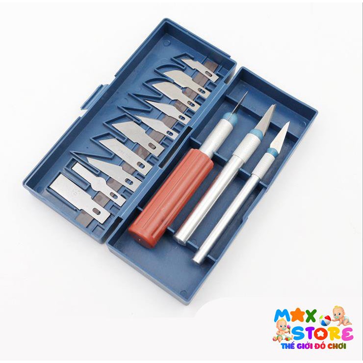 Bộ Dao Tỉa 13 Chi Tiết Đa Năng Cắt Xốp, Chai Lọ Nhựa, Bìa Carton Làm Thủ Công