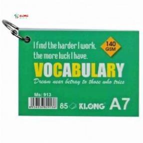 [Klong] Tập thẻ Vocabulary Klong A7, 85 tờ; MS: 913