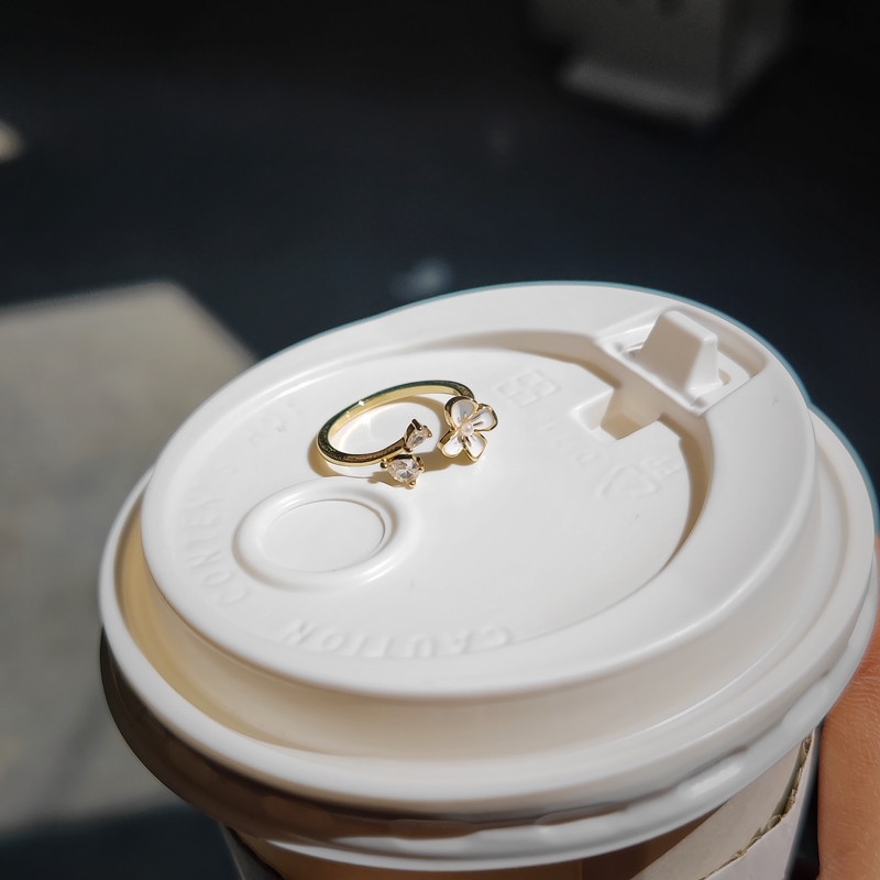 Nhẫn Hở Hình Hoa Đính Ngọc Trai Zircon Phong Cách Hàn Quốc Dễ Phối Đồ Thời Trang Cho Nữ