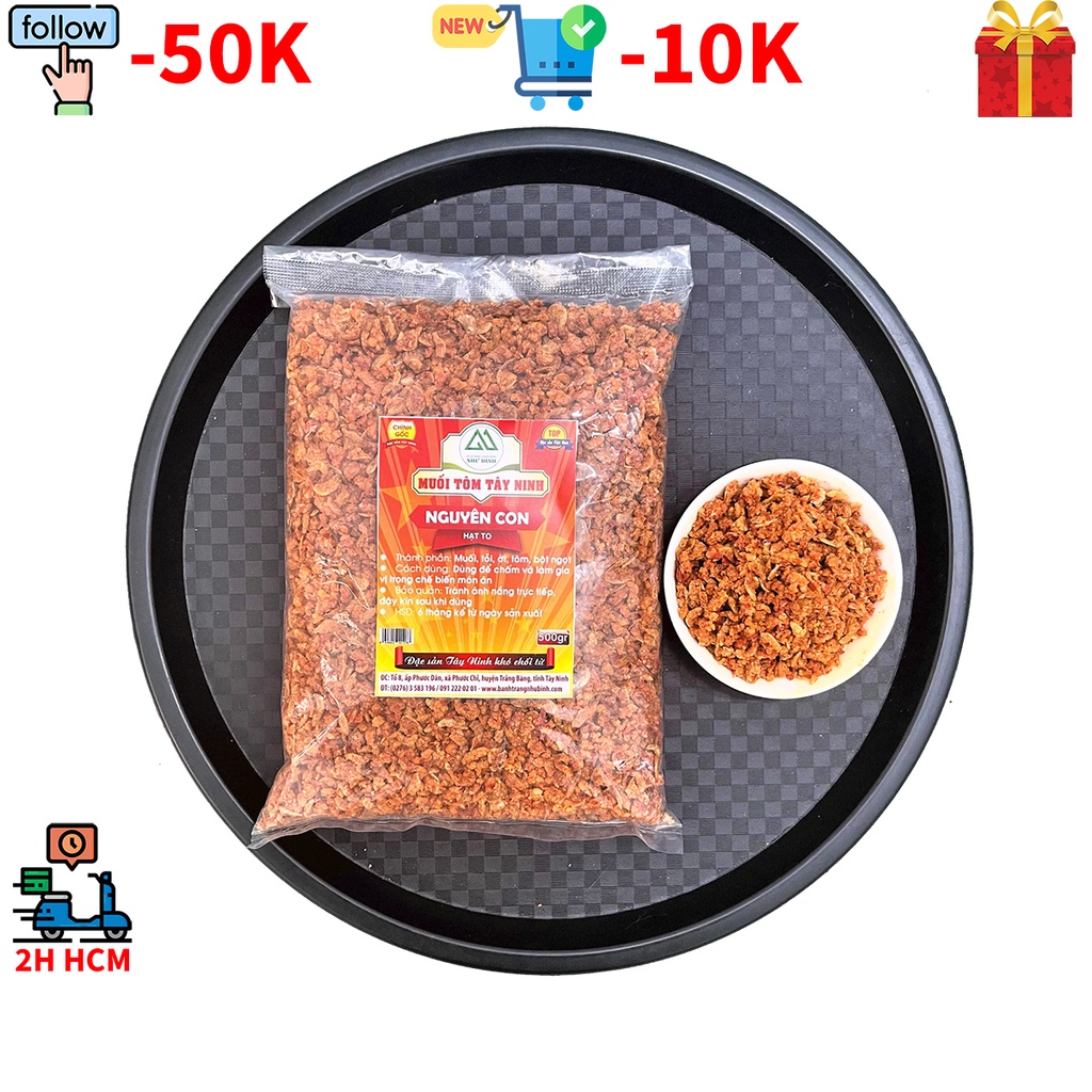 Muối Tôm Tây Ninh HẠT TO NGUYÊN CON Như Bình Dùng Cuốn Bánh Tráng, Ăn Với Cơm NGON KO NGỪNG