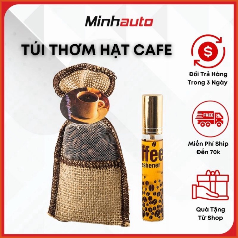 Túi Hạt Cafe Nguyên Chất Tặng Kèm Tinh Dầu Cafe, Có Phân Loại Than Hoạt Tính, Phù Hợp Treo Xe Ô Tô, Phòng Ngủ,Tủ Quần Áo