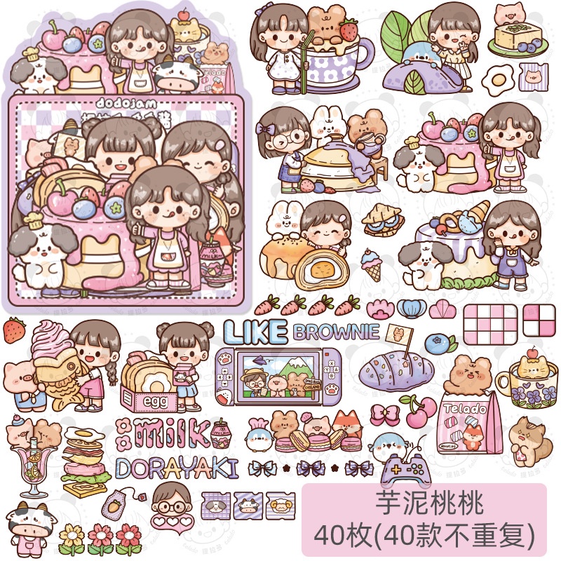 Sticker Dán Trang Trí Sổ Tay Hình Hoạt Hình Đáng Yêu