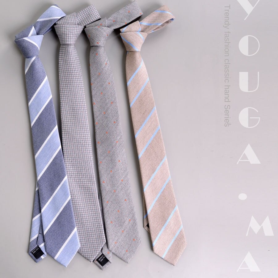 Cà Vạt Cotton Polyester 7cm Màu Sắc Retro Thời Trang Công Sở Cho Nam