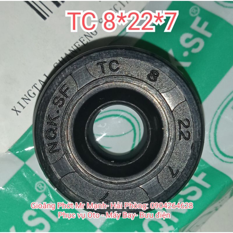 Phốt dầu TC 8*22*7, Phớt máy bơm chặn nhớt trục chuyên cho phụ tùng máy bơm nước và xe máy