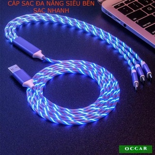 [FREESHIP] CÁP SẠC LED CHUẨN MICRO-USB, LIGHTNING, TYPE-C, 3IN1 ĐA NĂNG