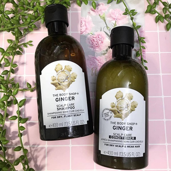 ❤️ THE BODY SHOP Ô liu  Dầu gội đầu chiết xuất gừng chống gàu tiện dụng